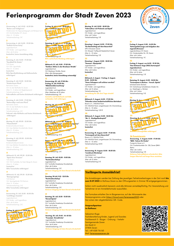 Ferienprogramm Übersicht Stand 13.07.2023