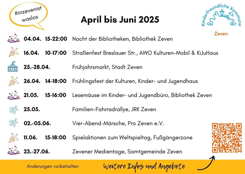 Programmvorschau Kinderveranstaltungen